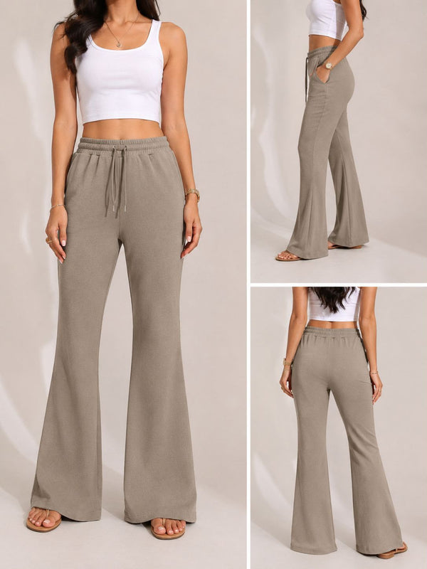 EASE FLARE Cotton Flare Pants